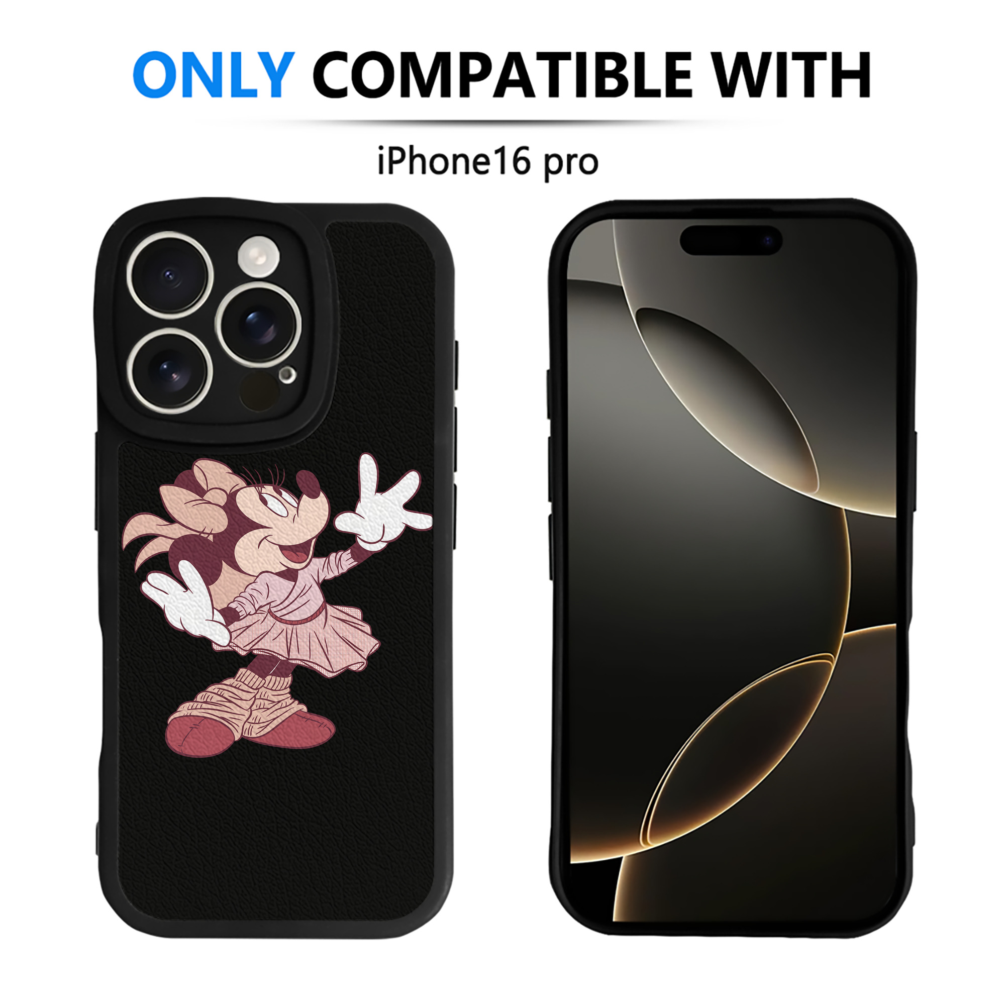 （画像用） ミッキーマウス Mickey Mouse 【iPhone 16シリーズ対応】シリコンスマホケース（レザー調） 材質：シリコン